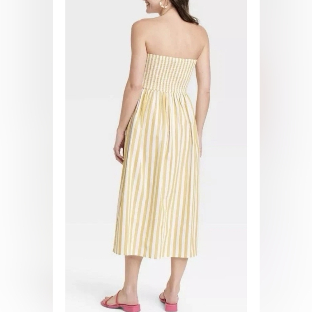 A New Day sz XXL Striped smocked bandeau tube sundress - Picture 2 of 6